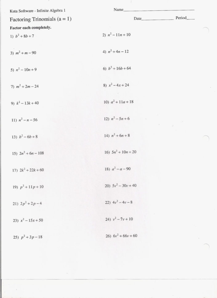 39 Luxury Of Factoring Trinomials Worksheet Answers Image