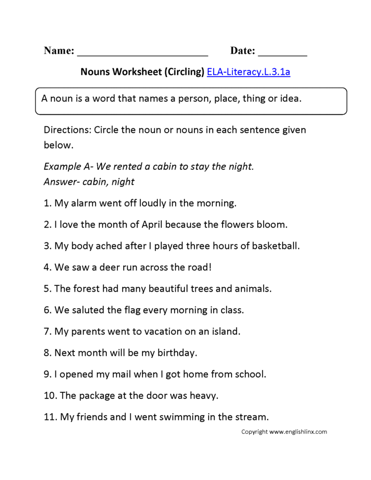 3Rd Grade English Worksheets For Download Free  Math