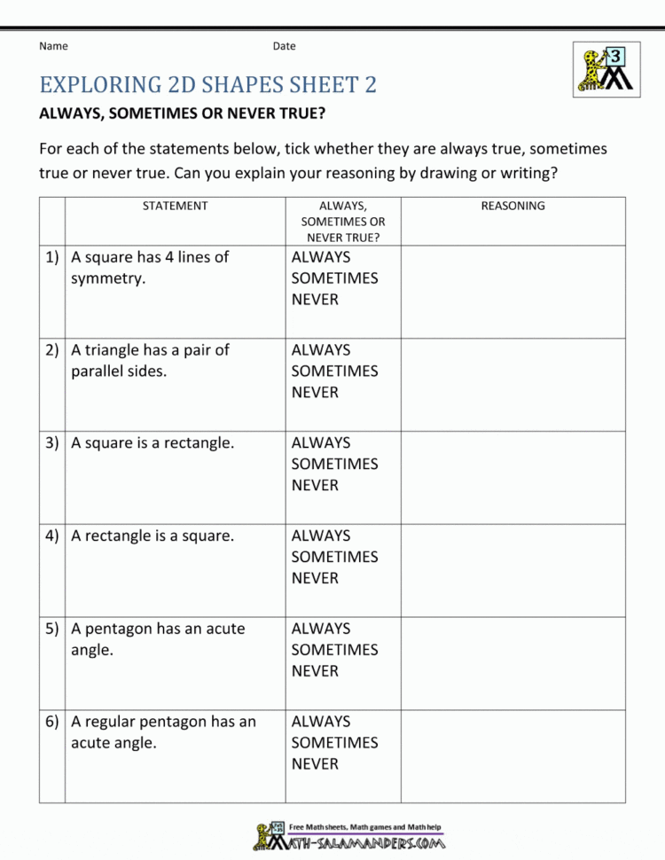 3Rd Grade Geometry Worksheets  Lacocinamagica
