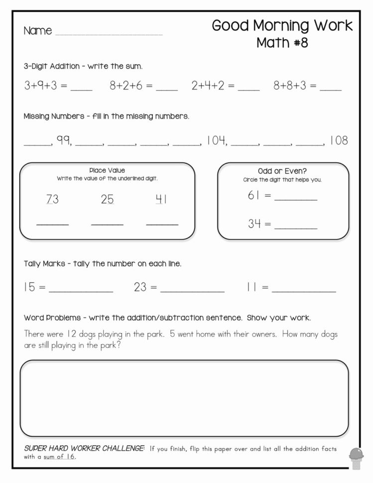 3Rd Grade Math Brain Teasers Worksheets  Printable
