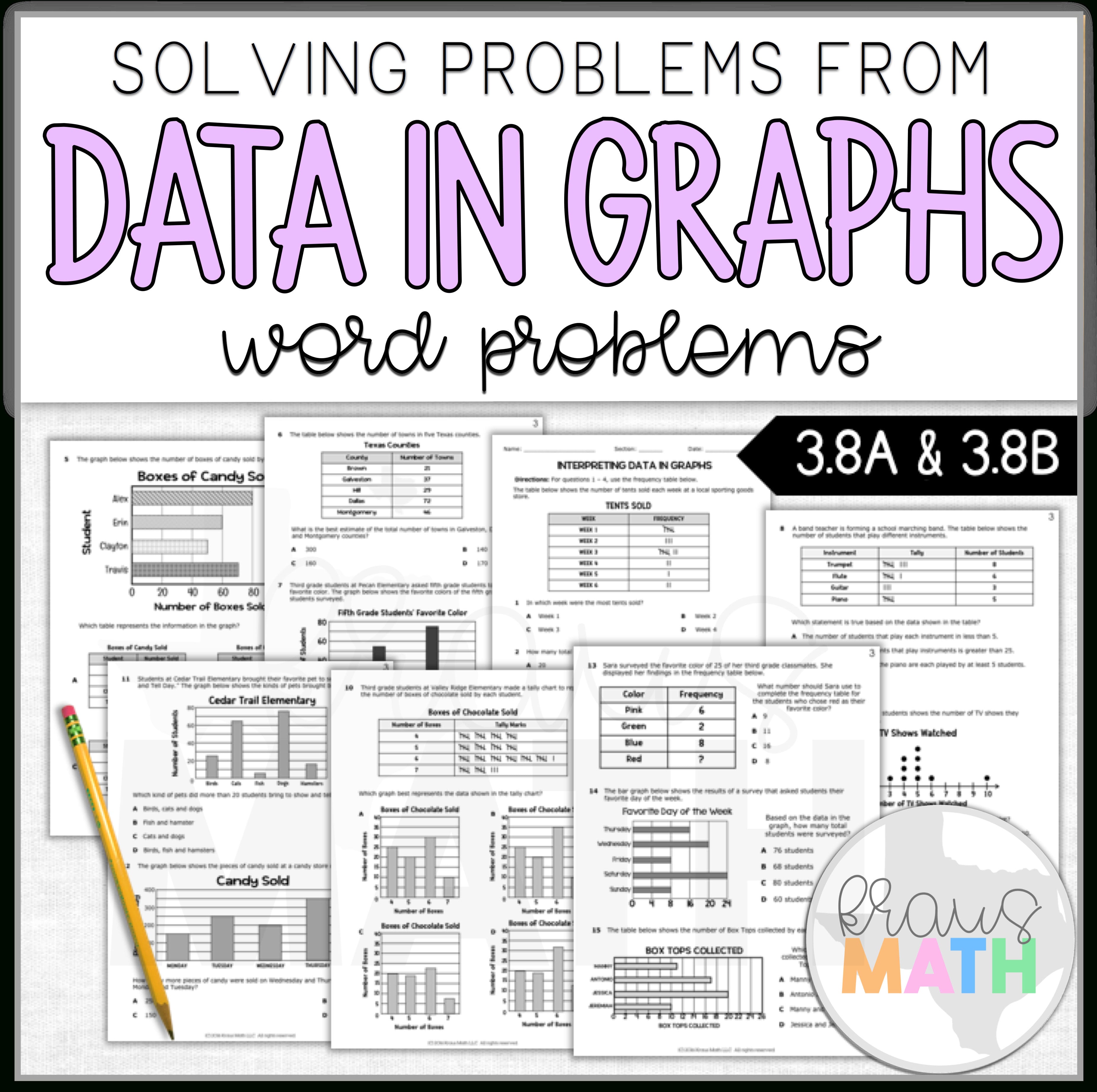 3Rd Grade Math Data In Graphs Staar Worksheets Teks 38A  38B
