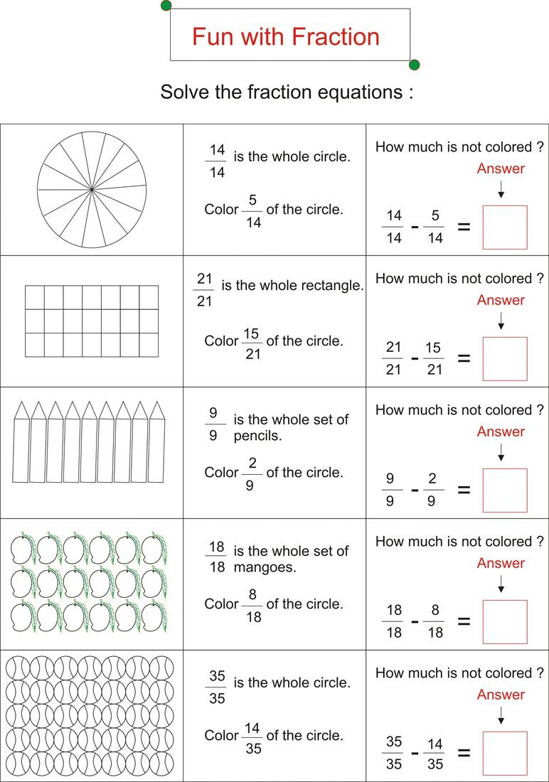 3rd grade fractions worksheet