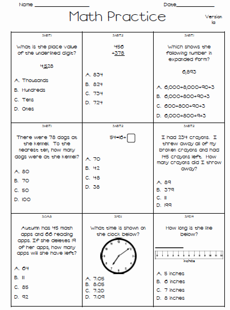 3 Th Grade Math Worksheets