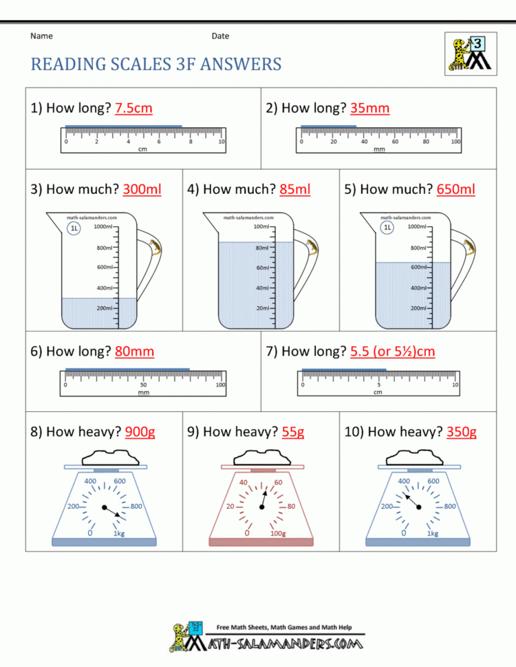 3Rd Grade Measurement Worksheets
