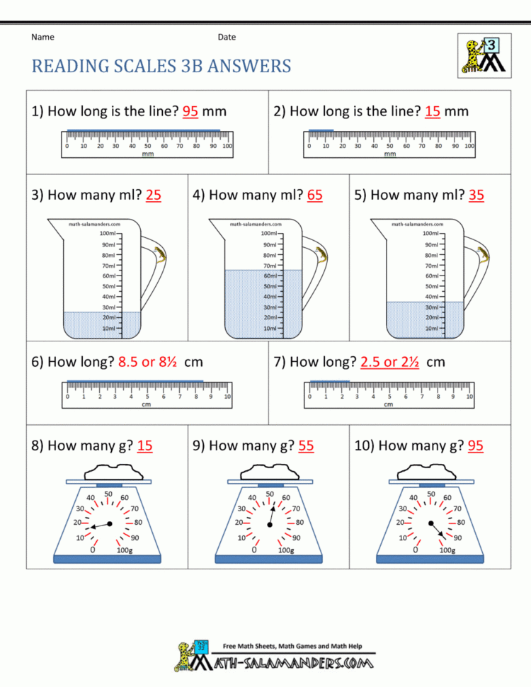 3Rd Grade Measurement Worksheets
