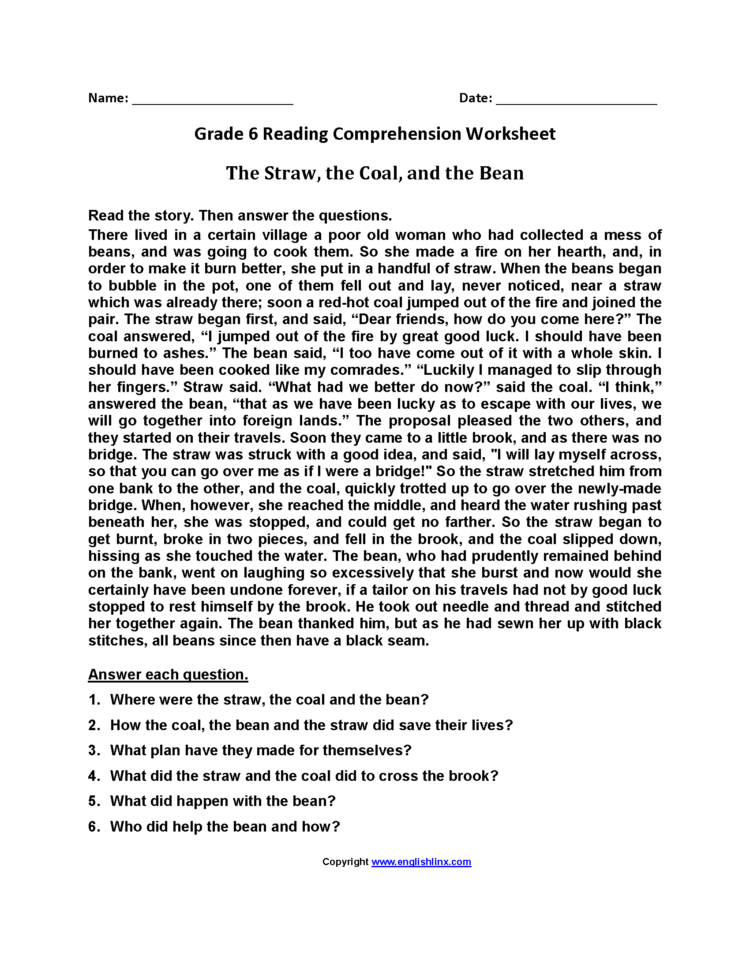 3Rd Grade Reading Comprehension Worksheets Pdf For Printable Db excel