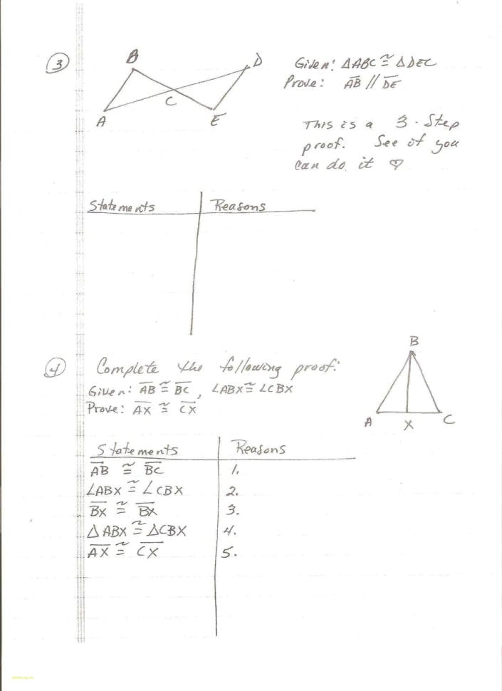 4 3 Practice Congruent Triangles Worksheet Answers  Yooob
