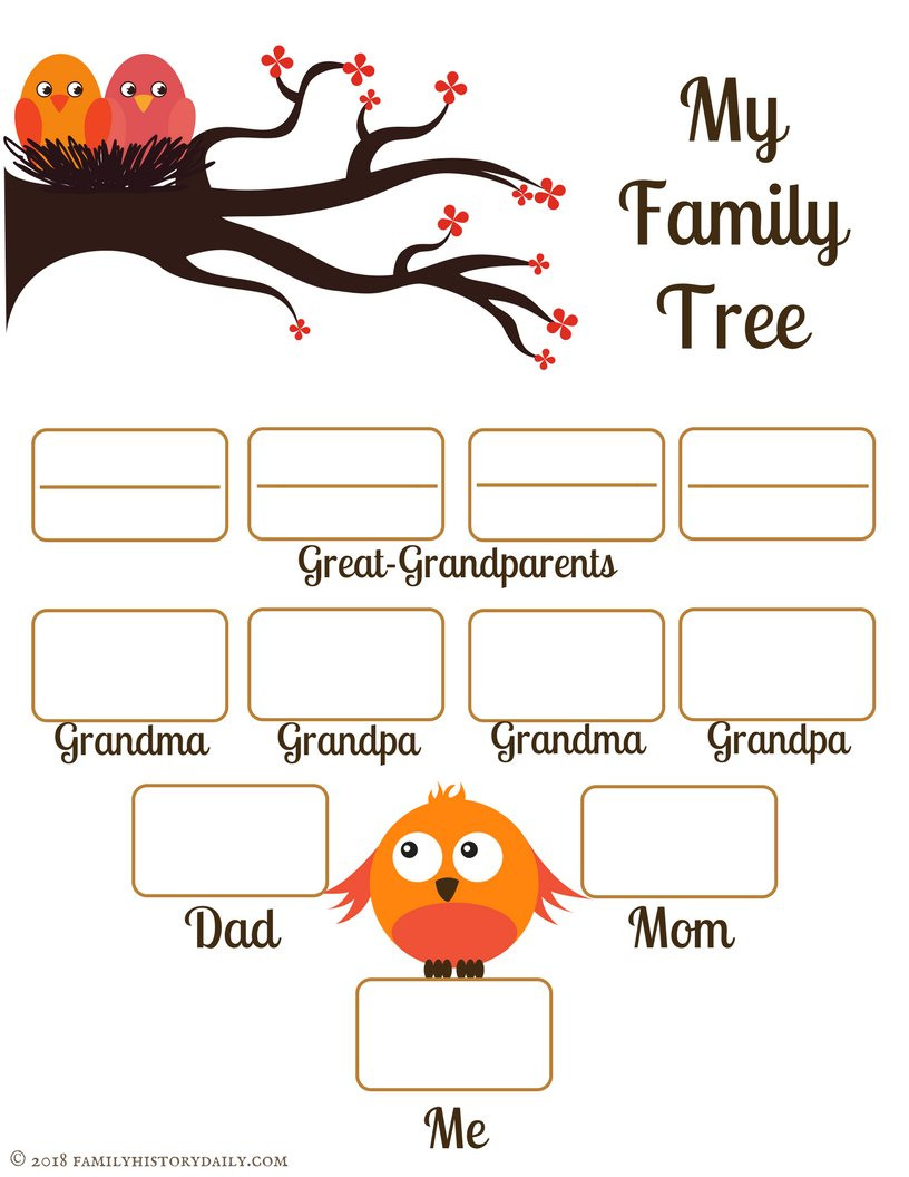 4 Free Family Tree S For Genealogy Craft Or School