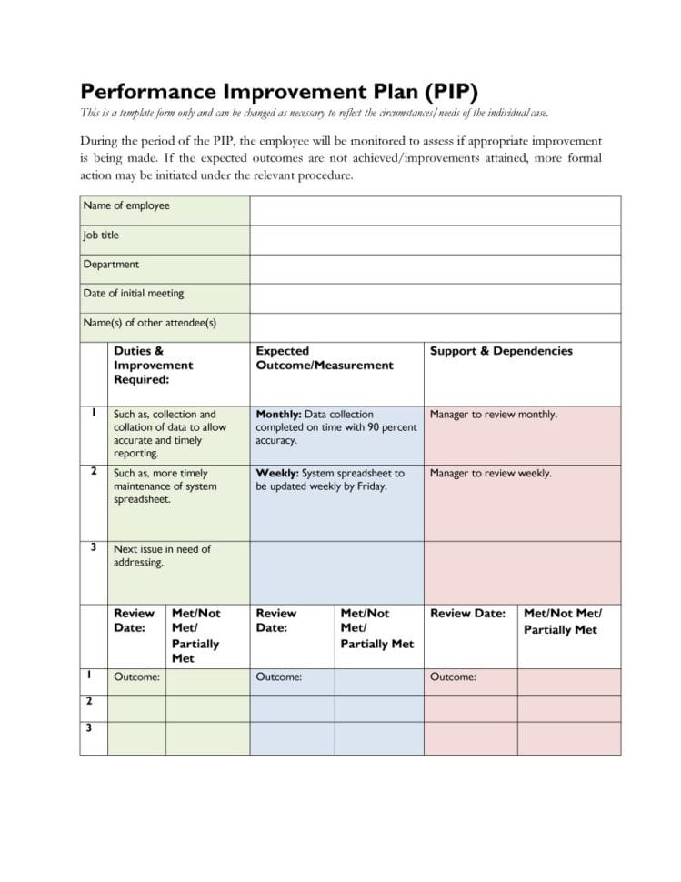 40 Performance Improvement Plan S