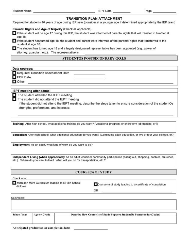 40 Transition Plan S Career Individual ᐅ