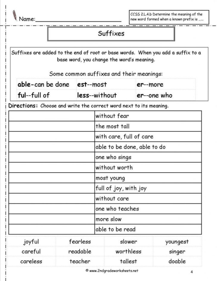 Prefix And Suffix Worksheets Pdf