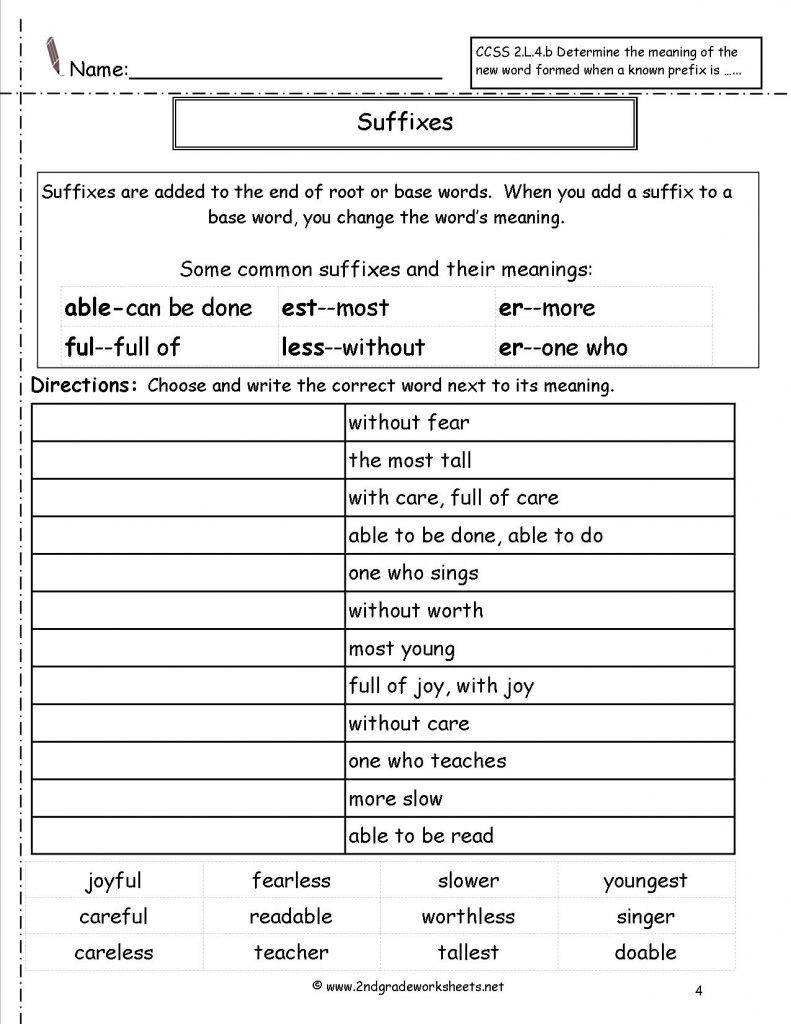 Prefix And Suffix Worksheets Pdf Db excel