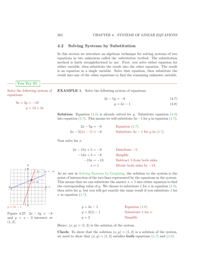 42 Solving Systemssubstitution