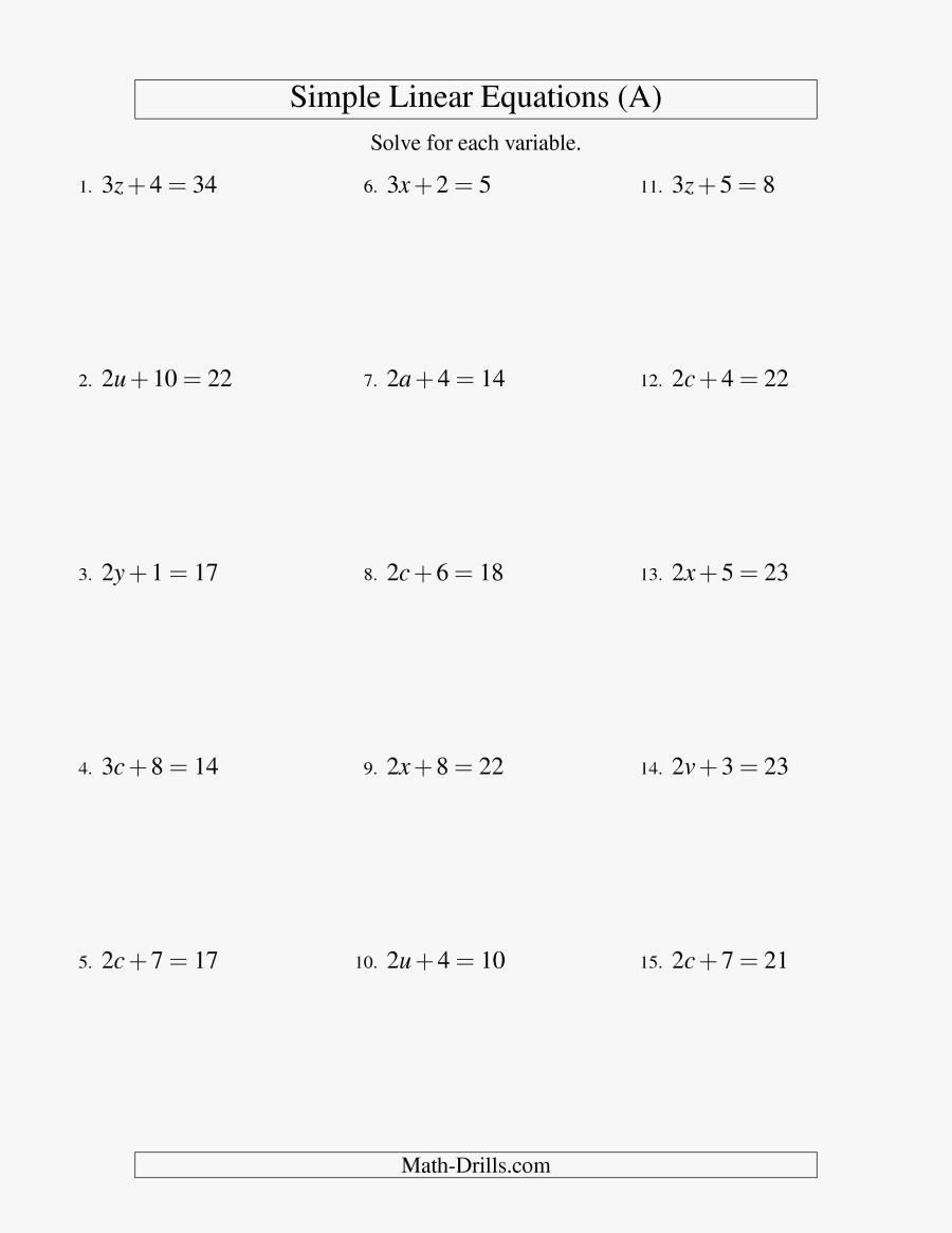 44 Lovely Of Solving Equations Worksheets Photograph