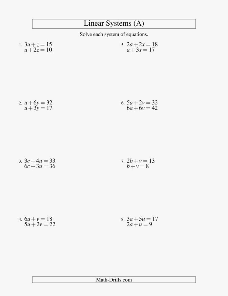 44 Lovely Of Two Variable Equations Worksheet Photograph