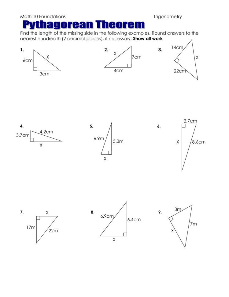 48 Pythagorean Theorem Worksheet With Answers Word  Pdf