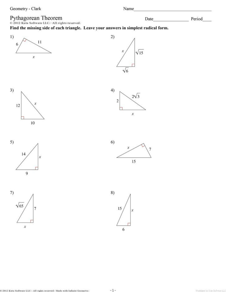 The Pythagorean Theorem Worksheet Answers