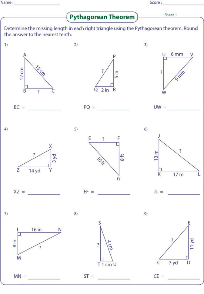 48 Pythagorean Theorem Worksheet With Answers Word  Pdf