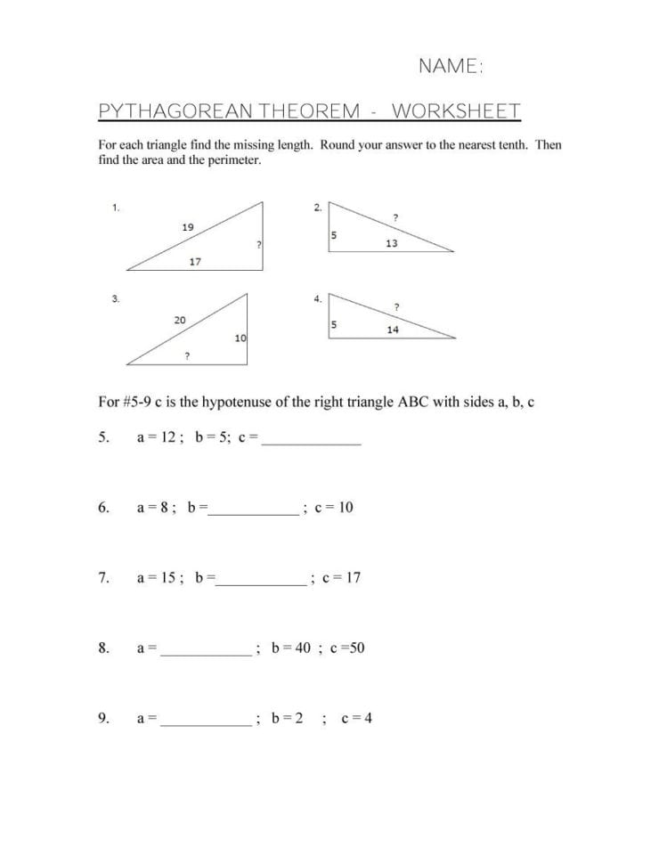 48 Pythagorean Theorem Worksheet With Answers Word  Pdf