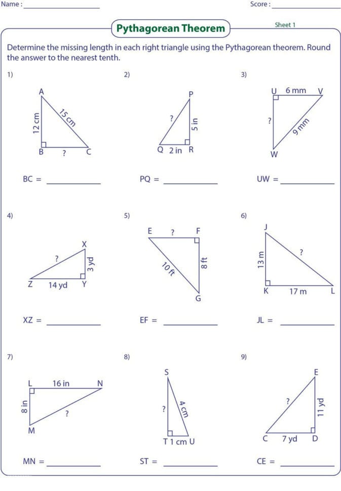 48 Pythagorean Theorem Worksheet With Answers Word  Pdf