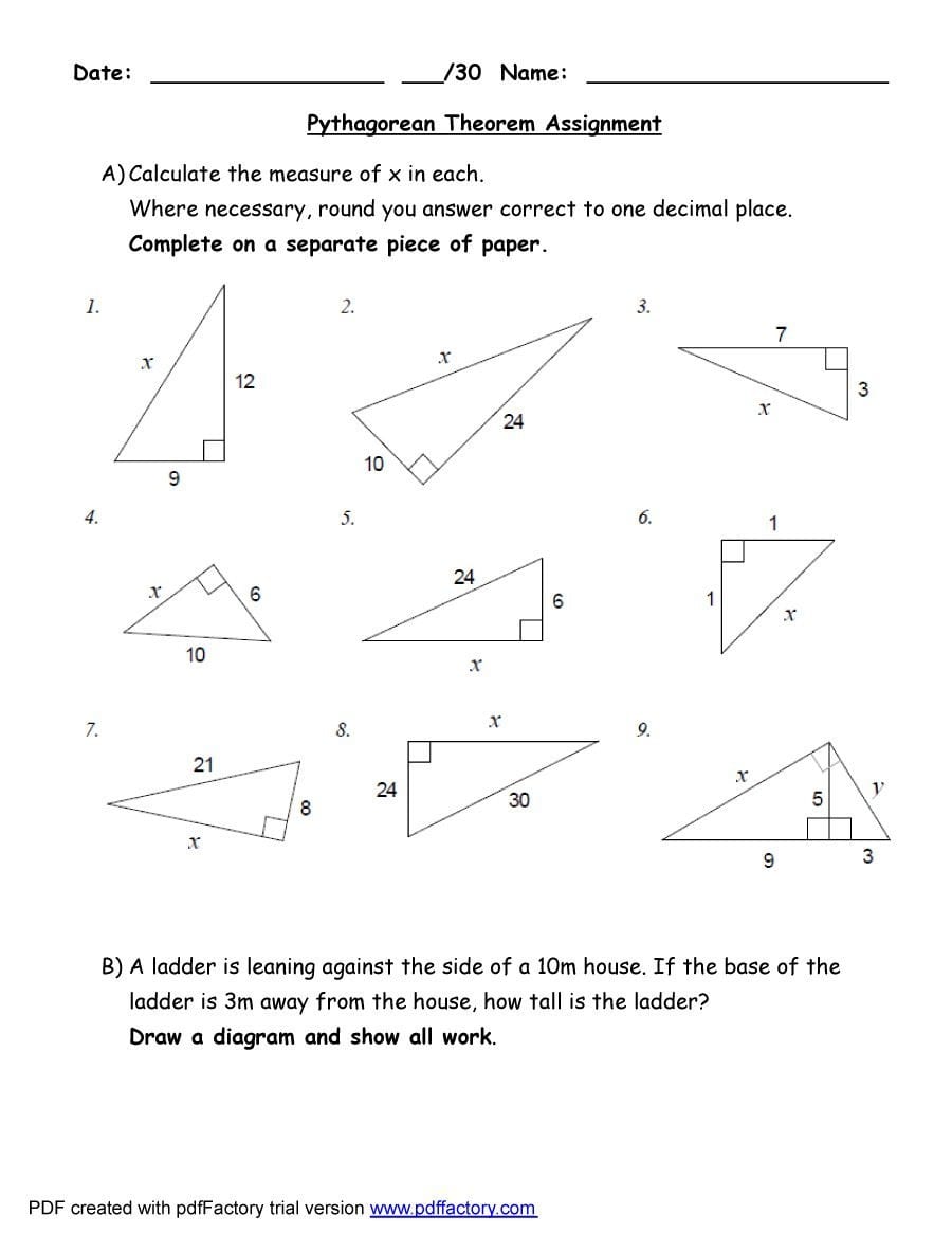 Pythagorean Puzzle Worksheet Answers — db-excel.com