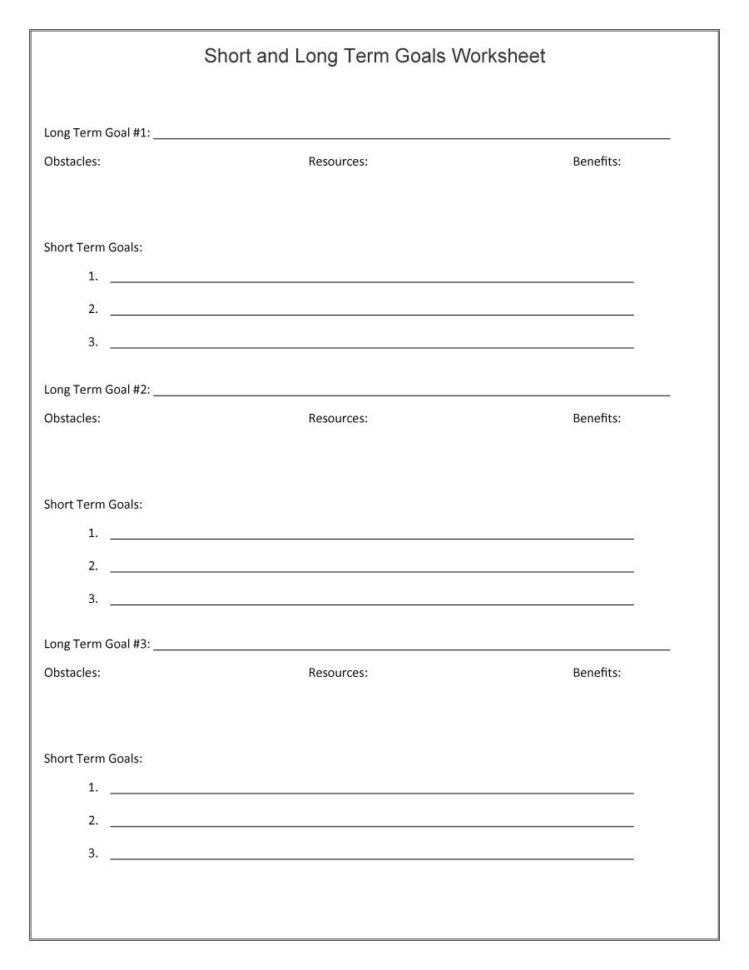 48 Smart Goals S   Worksheets ᐅ  Lab