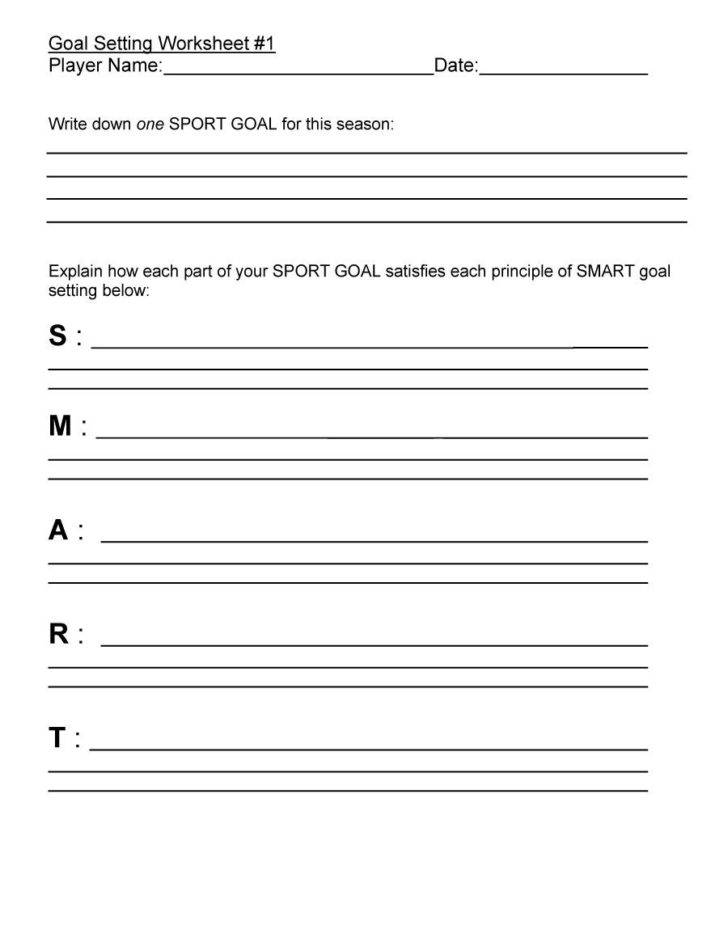 Goal Setting Worksheet For Students