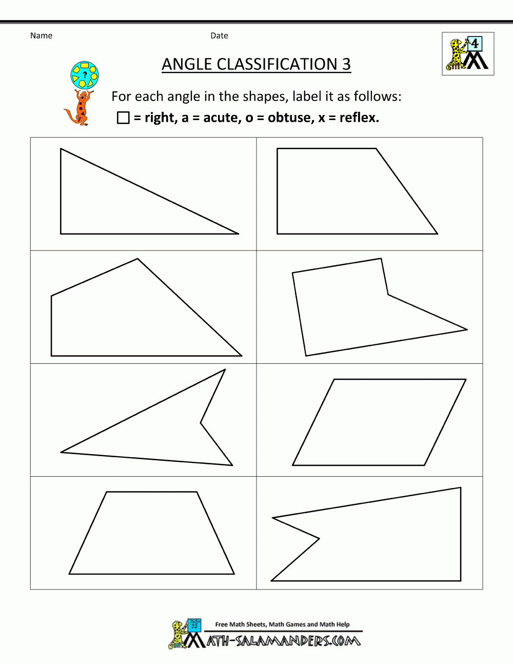 Geometry For 4th Grade Printable Worksheets