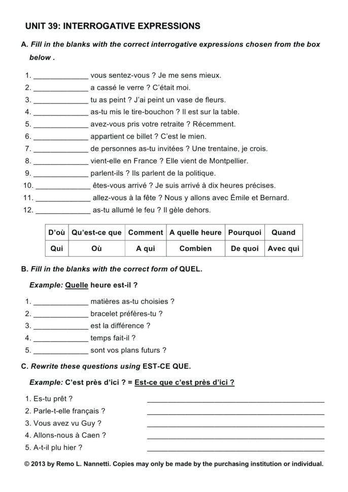 4th Grade Grammar Worksheets Pdf