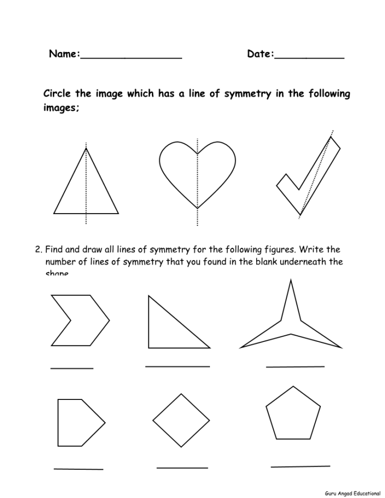 4Th Grade Math  Line Of Symmetry Worksheets — Steemit