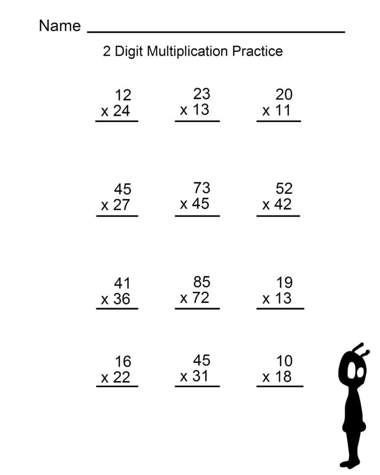 4Th Grade Multiplication Worksheets  Best Coloring Pages