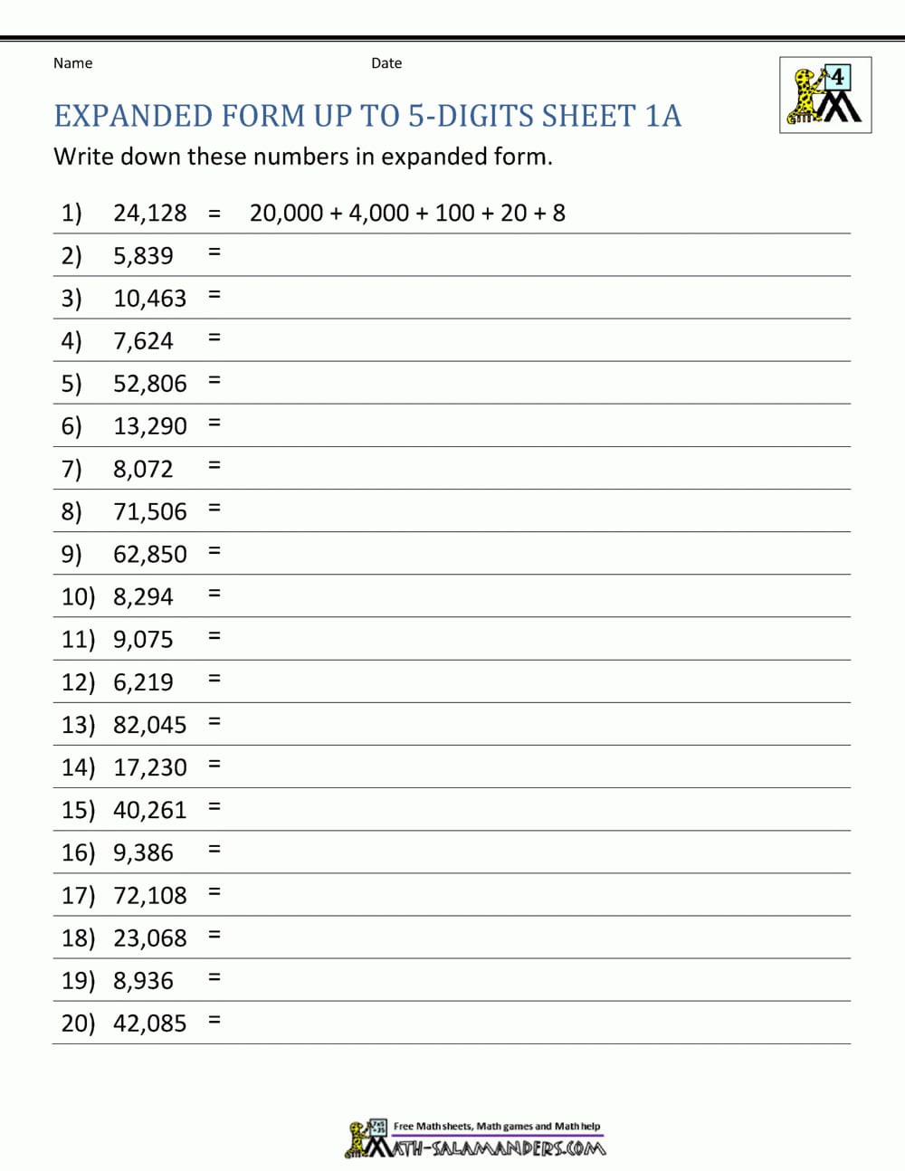 4Th Grade Place Value Worksheets