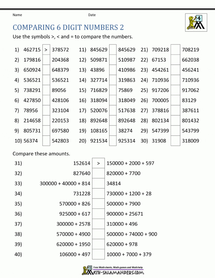 4Th Grade Place Value Worksheets