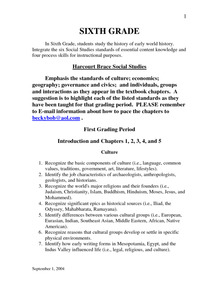 4Th Grade Social Studies Worksheets For Download Free  Math