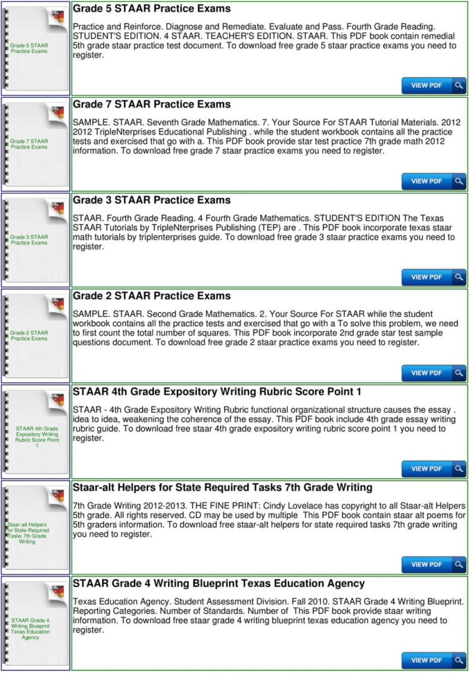 4Th Grade Staar Writing Practice Passages  Pdf