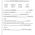 4Th Grade Vocabulary Worksheets To Free  Math Worksheet For