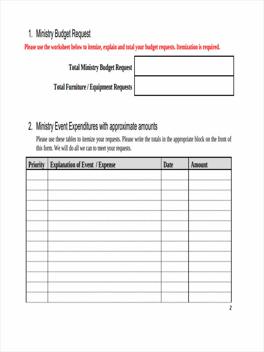 5 Church Budget Form Sample Free Sample Example Format Download — db
