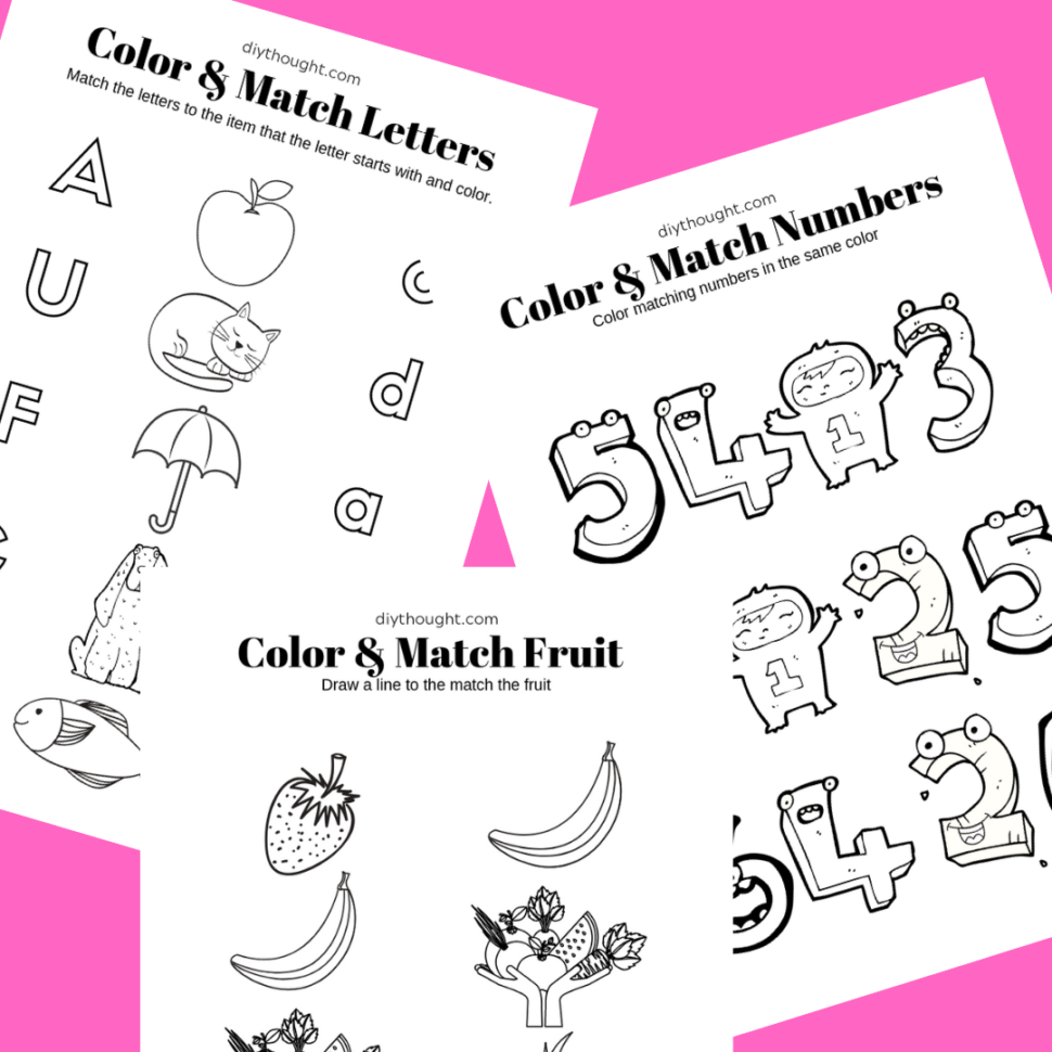 5 Free Color  Match Printable Worksheets  Diy Thought