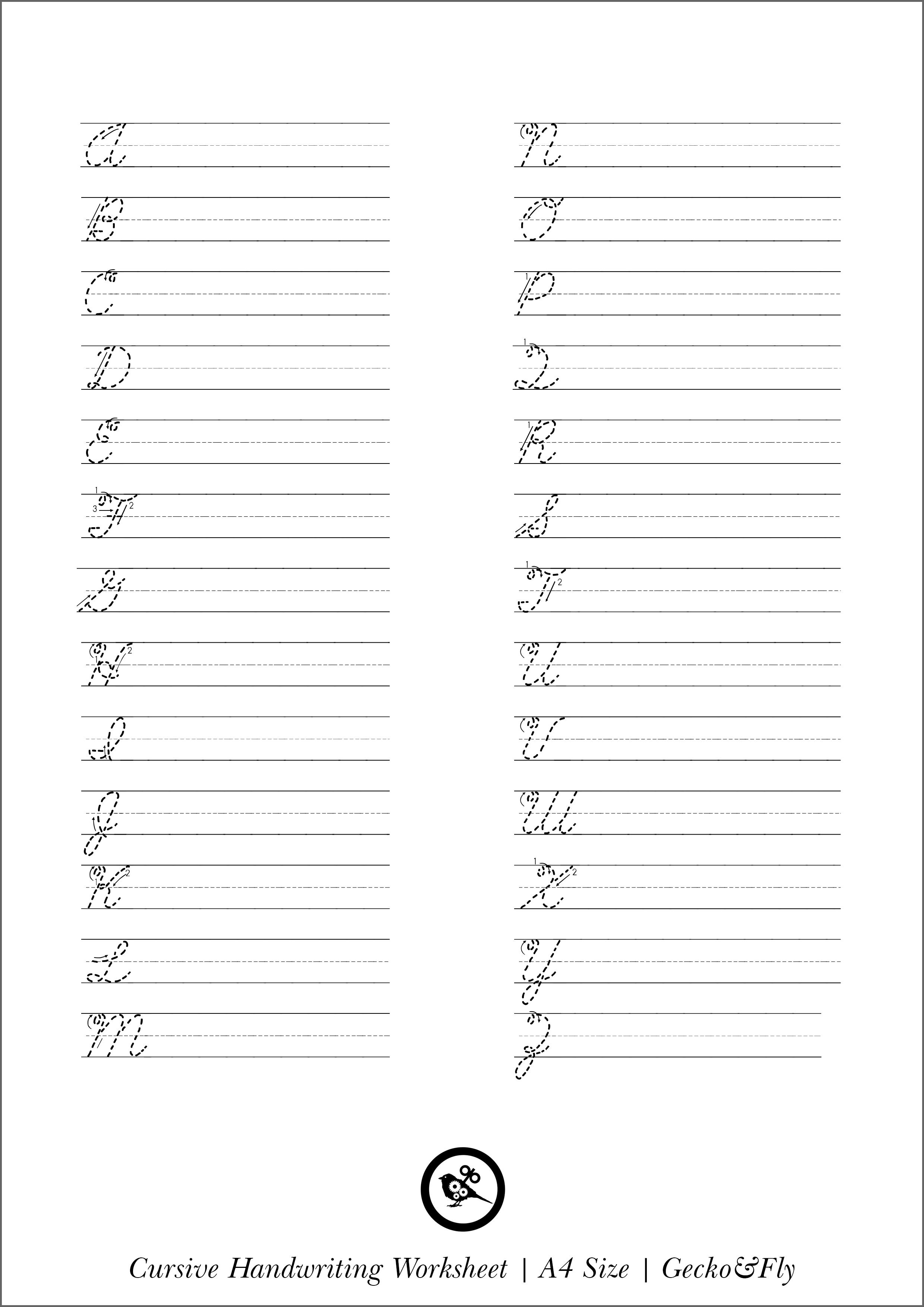 5 Printable Cursive Handwriting Worksheets For Beautiful