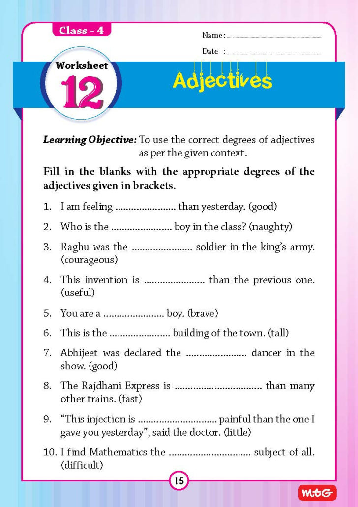 English Grammar Worksheets For Class 7 Cbse With Answers Pdf