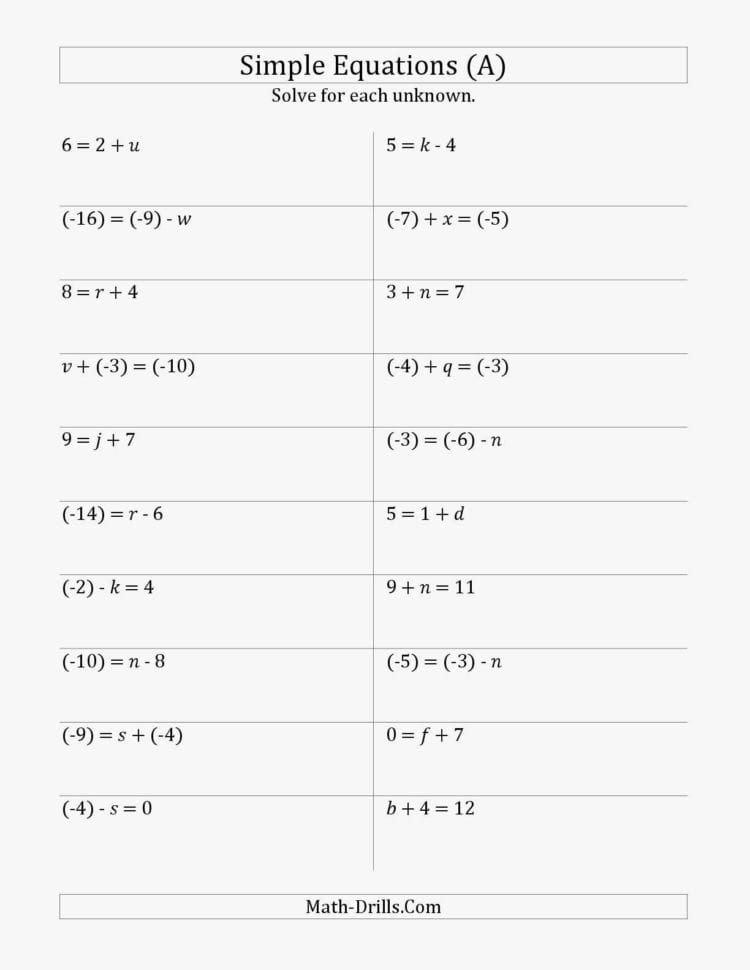 51 New Of Pre Algebra Worksheets Pictures