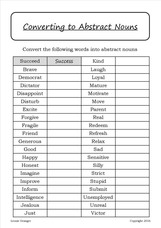 55 Concrete And Abstract Nouns Worksheet Worksheet Concrete