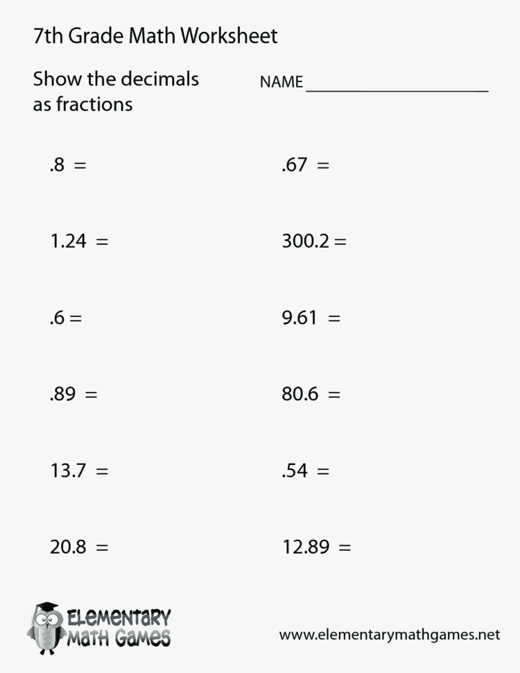 56 Elegant Of 7Th Math Worksheets Pictures