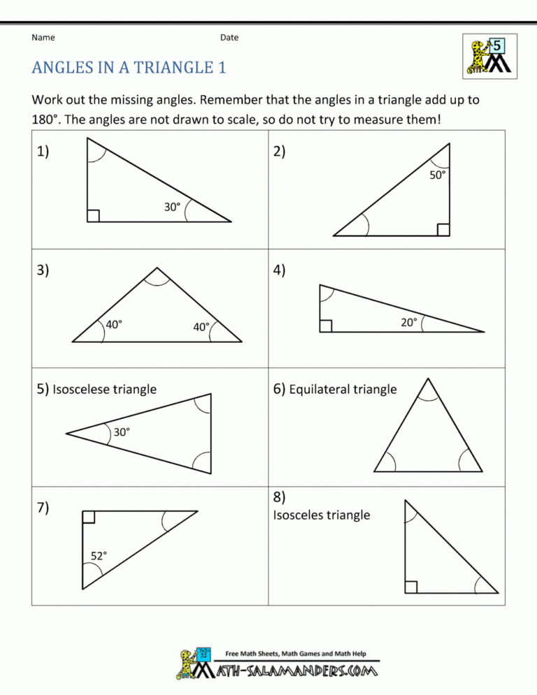 5Th Grade Geometry Worksheets Db excel
