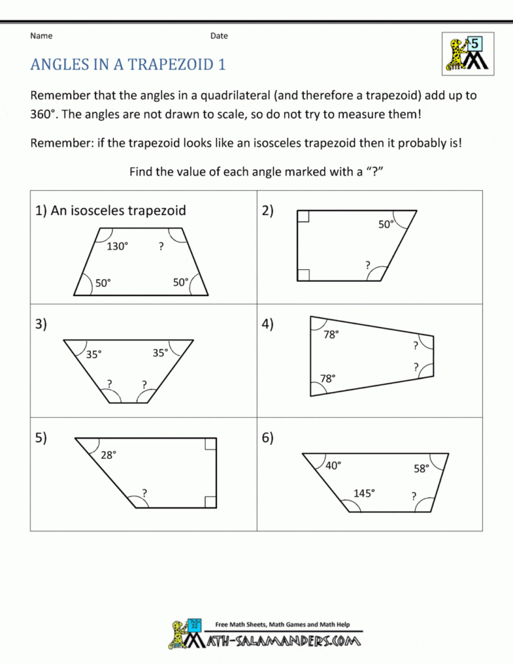 Angles On A Straight Line Worksheet