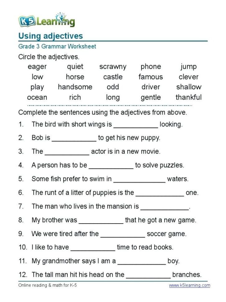 5Th Grade Language Arts Worksheets For Download  Math