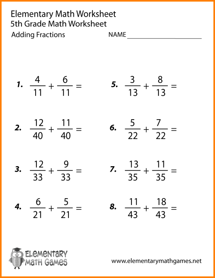 5Th Grade Math Fractions Worksheets  Antihrap