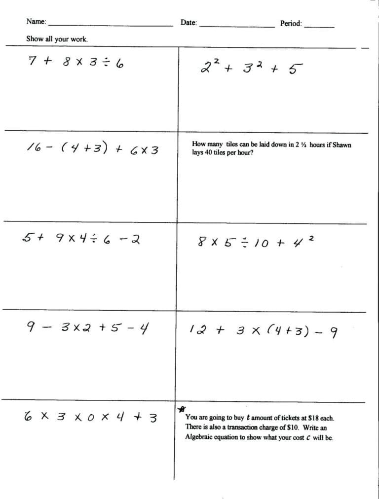 5th grade math order of operations worksheets unique 8th db excelcom