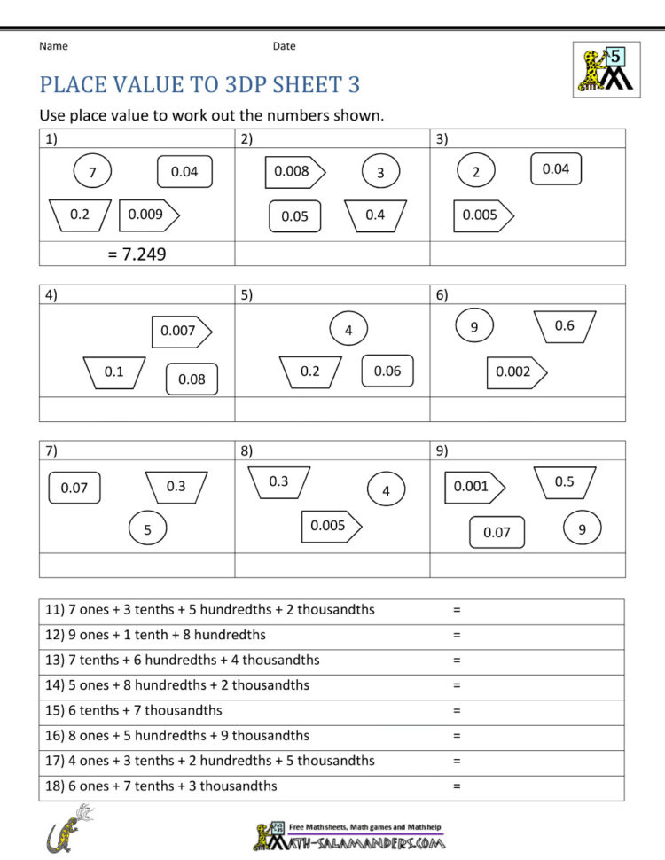 5Th Grade Printable Worksheets – Printall