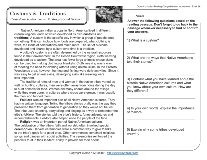 reading comprehension worksheets 5th grade db excelcom